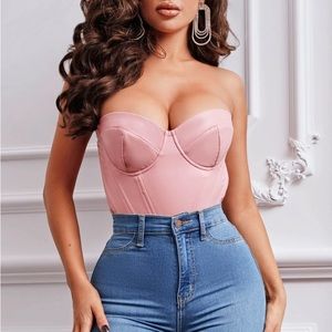 Brand new light pink faux leather top 💕